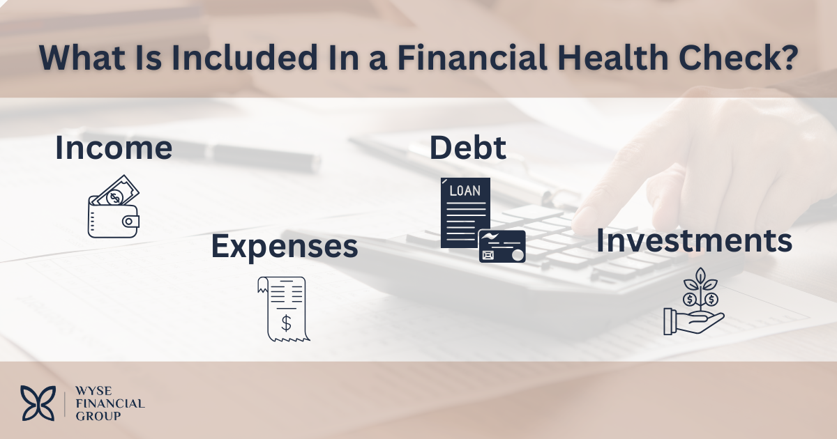 graphic explaining What Is Included In a Financial Health Check